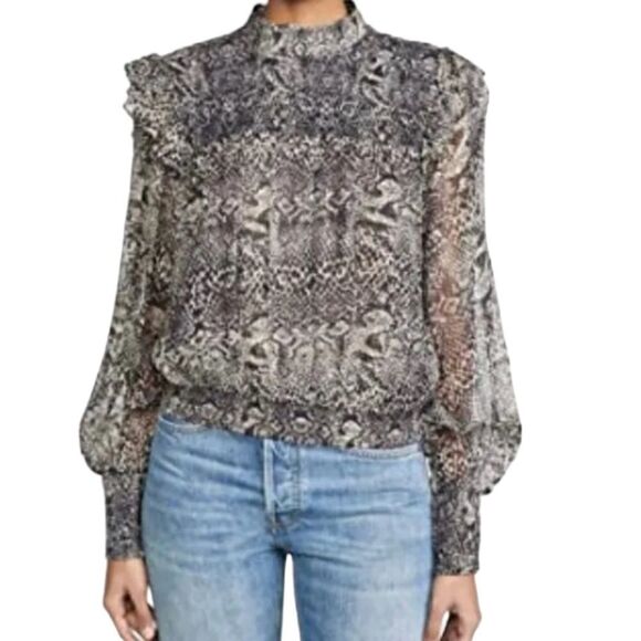 Free People Roma Long Sheer Ruffle Sleeve Bohemian Top Size Medium 📦 - Picture 1 of 13